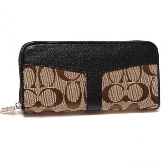 Coach Legacy Signature Large Black Wallets DUR