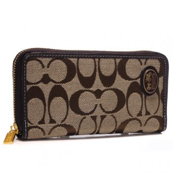 Coach Logo Large Camel Wallets ARO