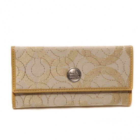 Coach Logo Signature Large Yellow Wallets CKG