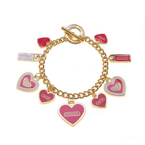 Coach Heart Charm Pink Bracelets CWB