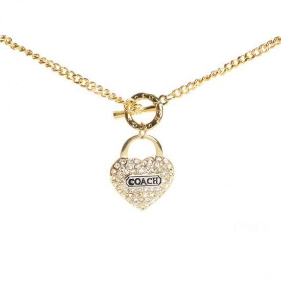 Coach Shine Heart Gold Necklaces CXU