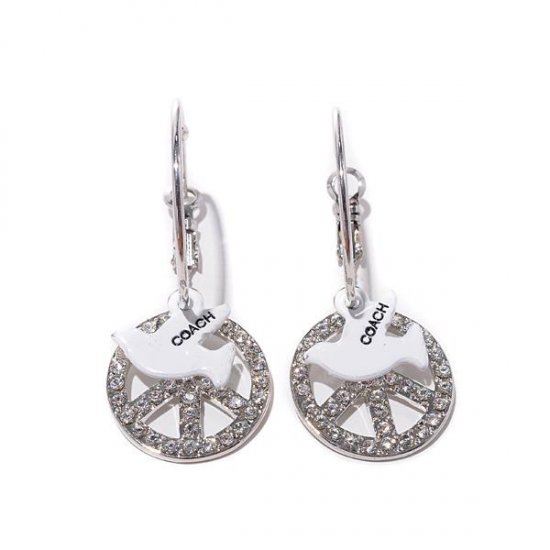 Coach Pigeon Logo Silver Earrings BIE