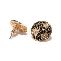 Coach Heart Logo Gold Earrings BIG