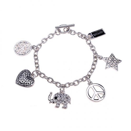 Coach Elephant Charm Silver Bracelets ALL