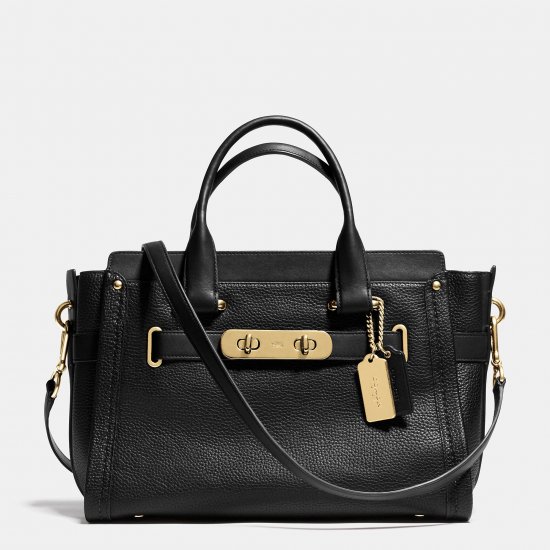 COACH SWAGGER CARRYALL 32 IN PEBBLE LEATHER