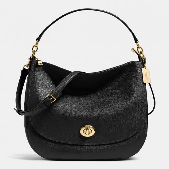 TURNLOCK HOBO IN PEBBLE LEATHER