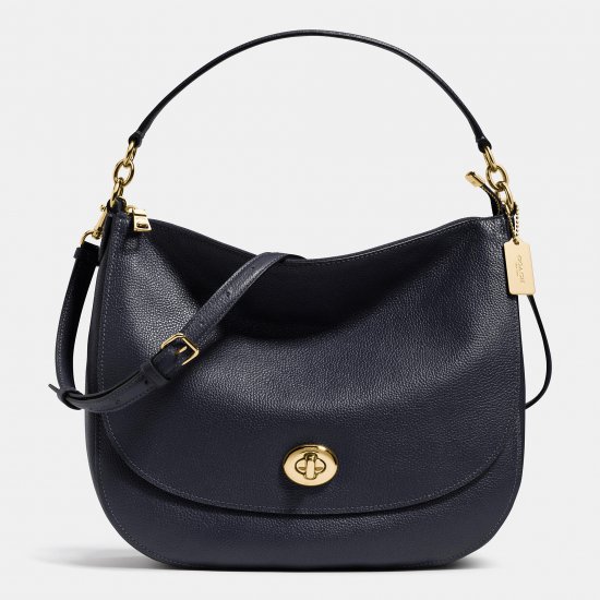 TURNLOCK HOBO IN PEBBLE LEATHER