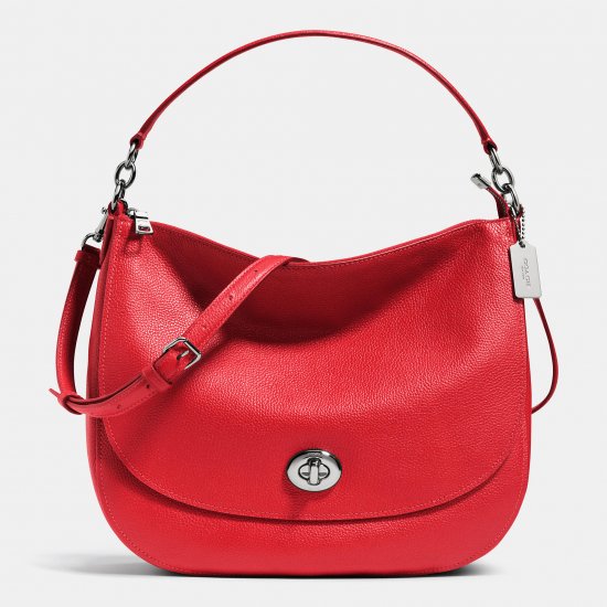 TURNLOCK HOBO IN PEBBLE LEATHER