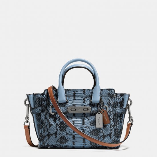 COACH SWAGGER 27 IN COLORBLOCK EXOTIC EMBOSSED LEATHER