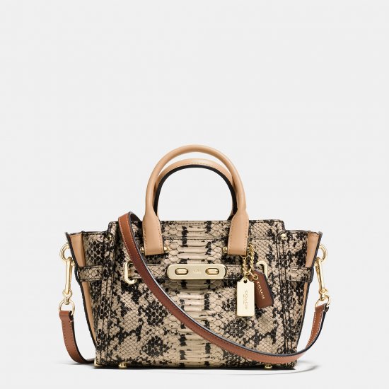 COACH SWAGGER 27 IN COLORBLOCK EXOTIC EMBOSSED LEATHER
