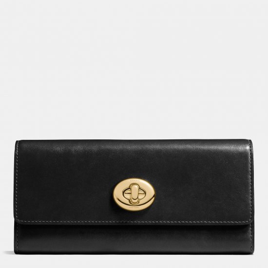 TURNLOCK SLIM ENVELOPE WALLET IN SMOOTH LEATHER