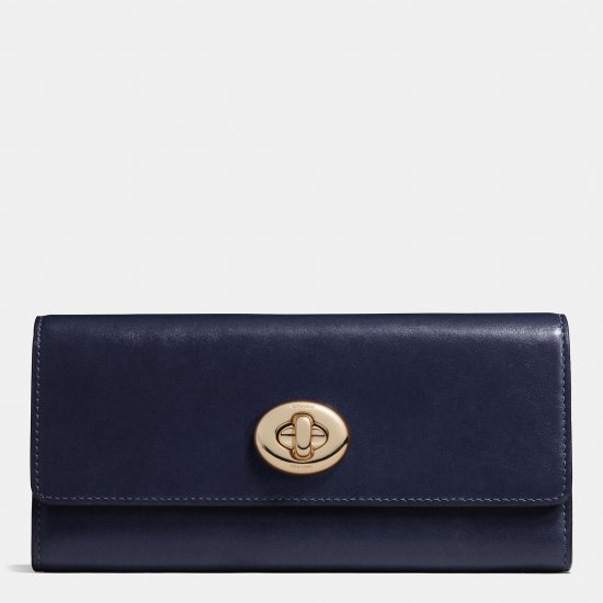 TURNLOCK SLIM ENVELOPE WALLET IN SMOOTH LEATHER