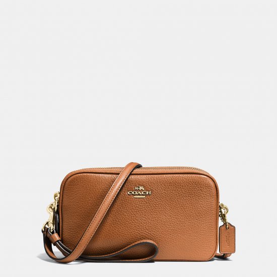 CROSSBODY CLUTCH IN PEBBLE LEATHER